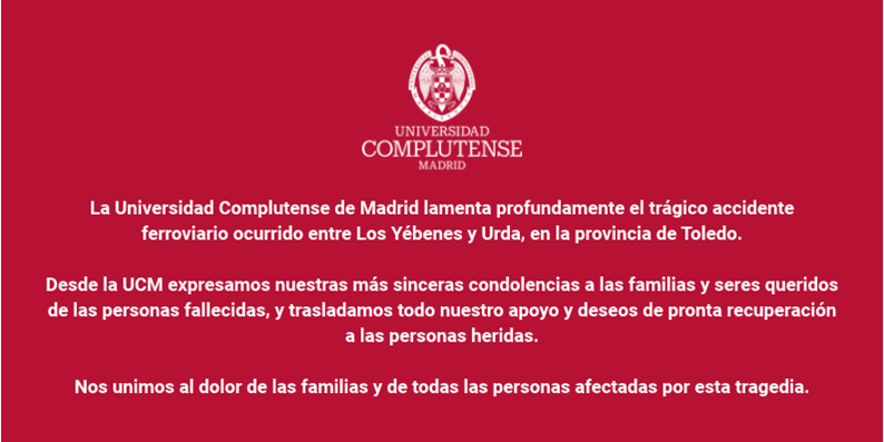 La Facultad  expresa sus más sinceras condolencias a las familias de las victimas